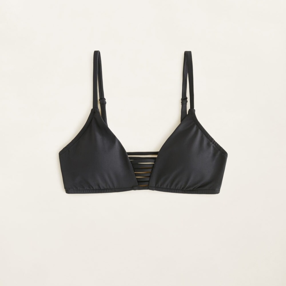 Black Bikini Top with Multiple Straps in back